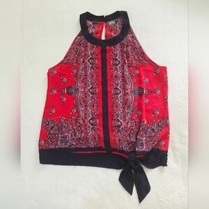 New!!! Soho ✨️ Women's Red Paisley Halter Top Size XL